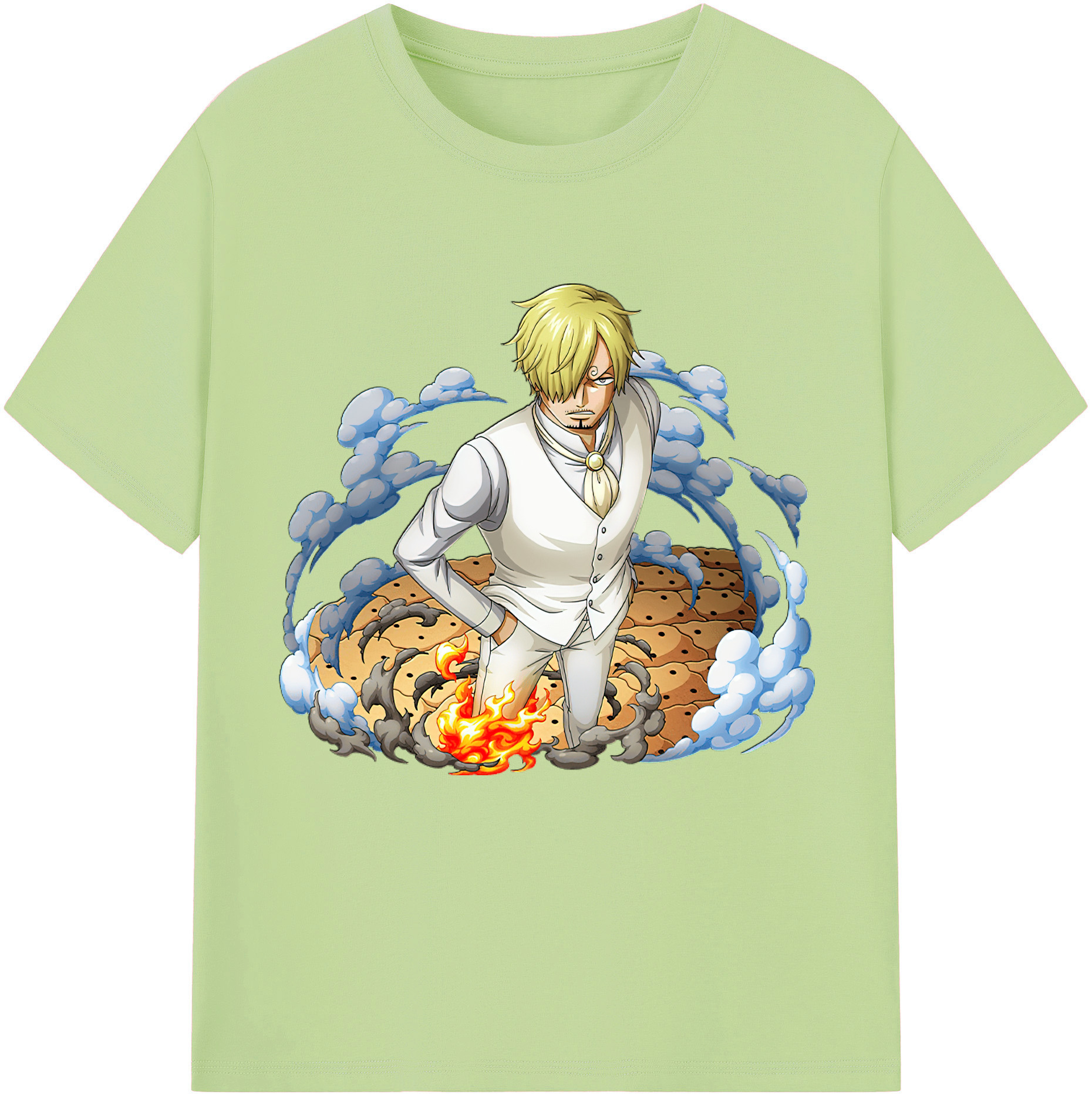 ワンピース サンジ ONE PIECE Sanji 綿100％半袖Tシャツ（フロントプリント）